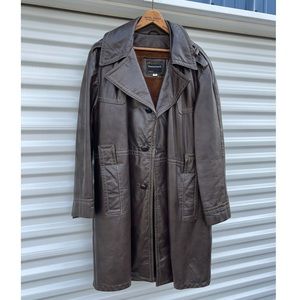 Vintage JC Penney Towncraft Lined Leather Overcoat